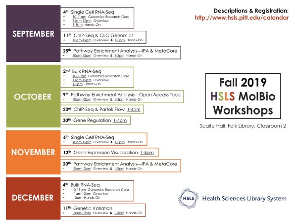 Fall Workshop Schedule