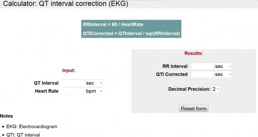 UpToDate EKG calculator