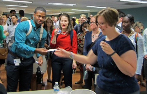 (R) Reference Librarian Melissa Ratajeski at the First Year Medical Student Orientation