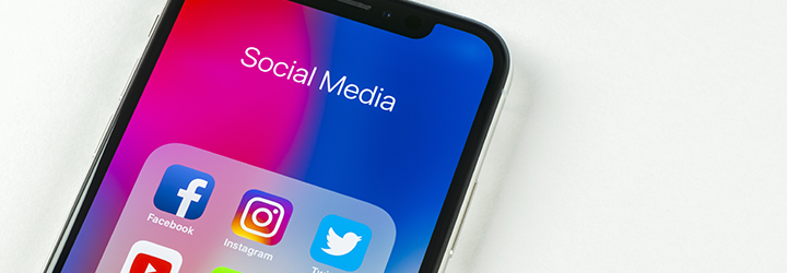 Facebook, Instagram, and Twitter apps on a phone