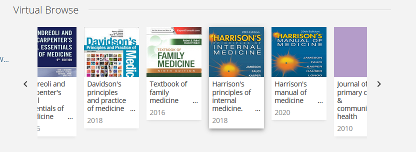 Related medical reference books with titles and years listed