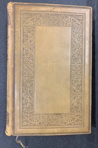 Decorative leather binding of the book La goutte & le rheumatism 