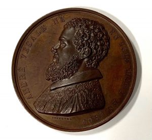 Profile of person on a medal