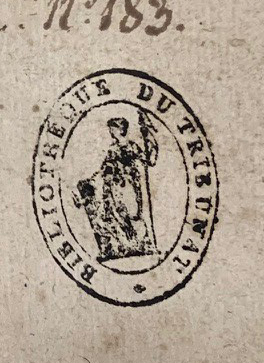Stamp with words Biblotheque Du Tribunat