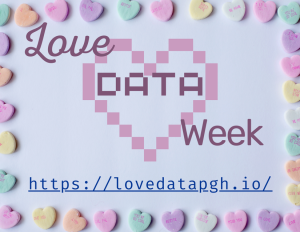Text reads: Love Data Week, with link to Love Data PGH